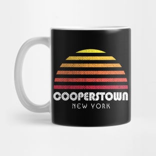 Cooperstown New York Vacation Retro Sunset Mug